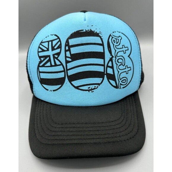 Hawaii Neon Blue 808 State Hat Snapback Hawaiian Headwear Mesh - Picture 1 of 12